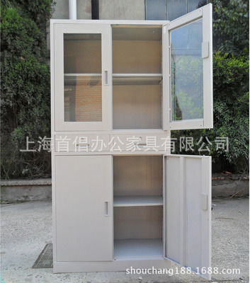 【热销款S-E155 玻璃门文件柜带抽屉文件柜上海抽屉文件柜】价格,厂家,图片,文件柜/档案柜/办公柜,上海首倡办公家具-